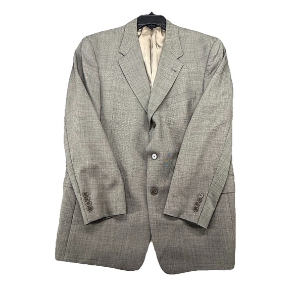 HART SCHAFFNER & MARX Mens 44R Gray Check Wool Sport Jacket Dillard's - Picture 1 of 9